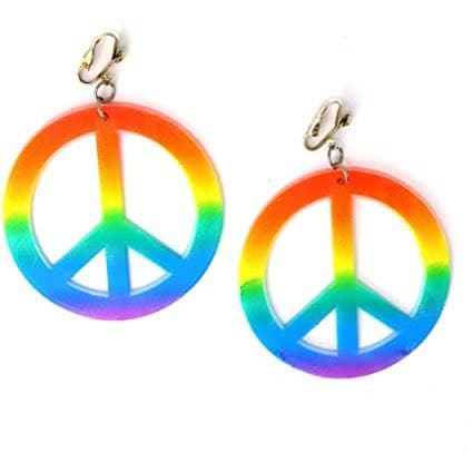 60s Halloween carnival party hippie colorful peace symbol necklace single product carnival necklace ready for sale