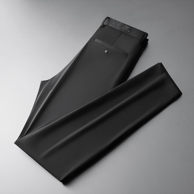 Fat Guy 2025 New Style Casual Pants for Men, Slim Fit, Elastic, Wrinkle-Free, Black Business Men's Dress Pants
