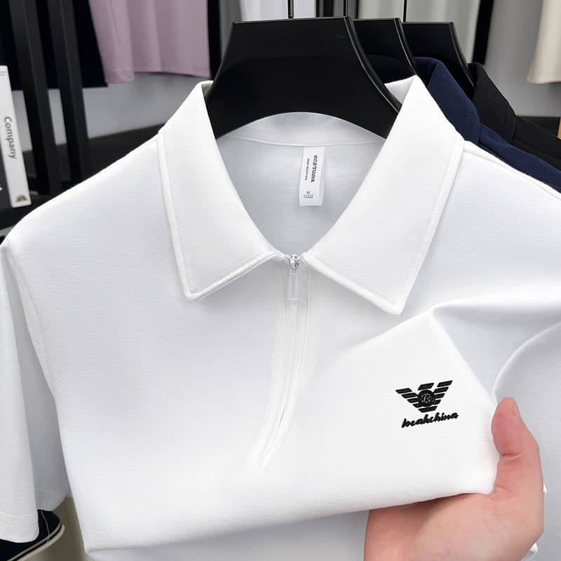 Chi Ama Nia Men's Wear 2026 New Men's Business Casual Office Gentleman Men's T-Shirt Polo Shirt Comfortable