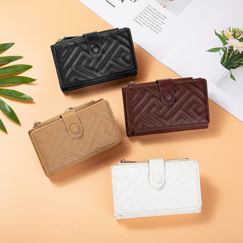 Vintage Style Multi-Function Women's Wallet with Multiple Card Slots, Document Organizer, Clutch Bag, Tri-Fold Wallet