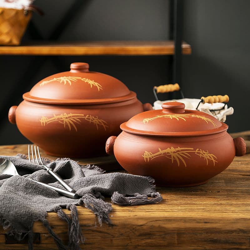 Household Yunnan Purple Clay Steamer for Steam-Boiled Chicken, Commercial Restaurant Steamer, Handmade Base Pot, Sand Pot for Stewing Soup