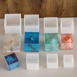 Crystal Drip Cube Silicone Mold No-Polishing DIY Handmade Resin Dried Flower Ornament Model