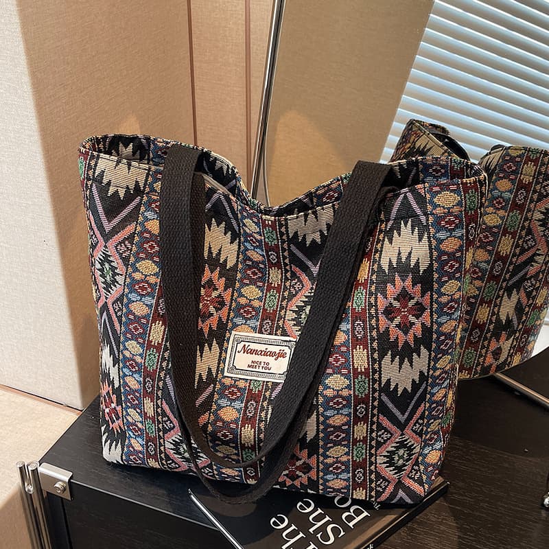 Large-Capacity Ethnic Style Bag for Women 2025 New Trendy Fashion Tote Bag for Women Niche Versatile Shoulder Handbag for Women
