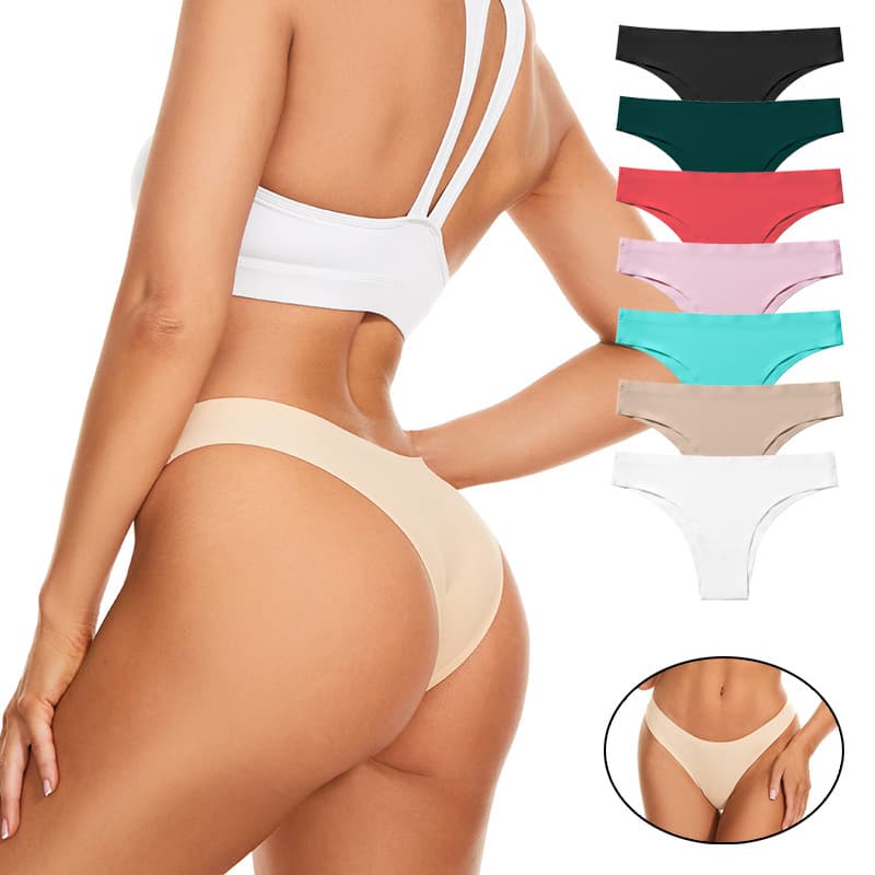 Women's Seamless Low-Rise Hipster Underwear, Lightweight Slip Bikini, Brazilian Triangle Panties, Wholesale
