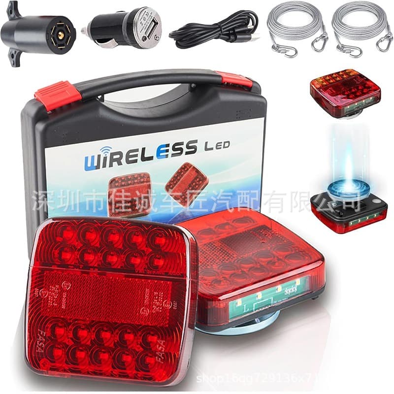 Upgraded Magnetic Wireless Trailer Light Rechargeable Wireless Trailer Light LED Waterproof Truck Camper Tail Light