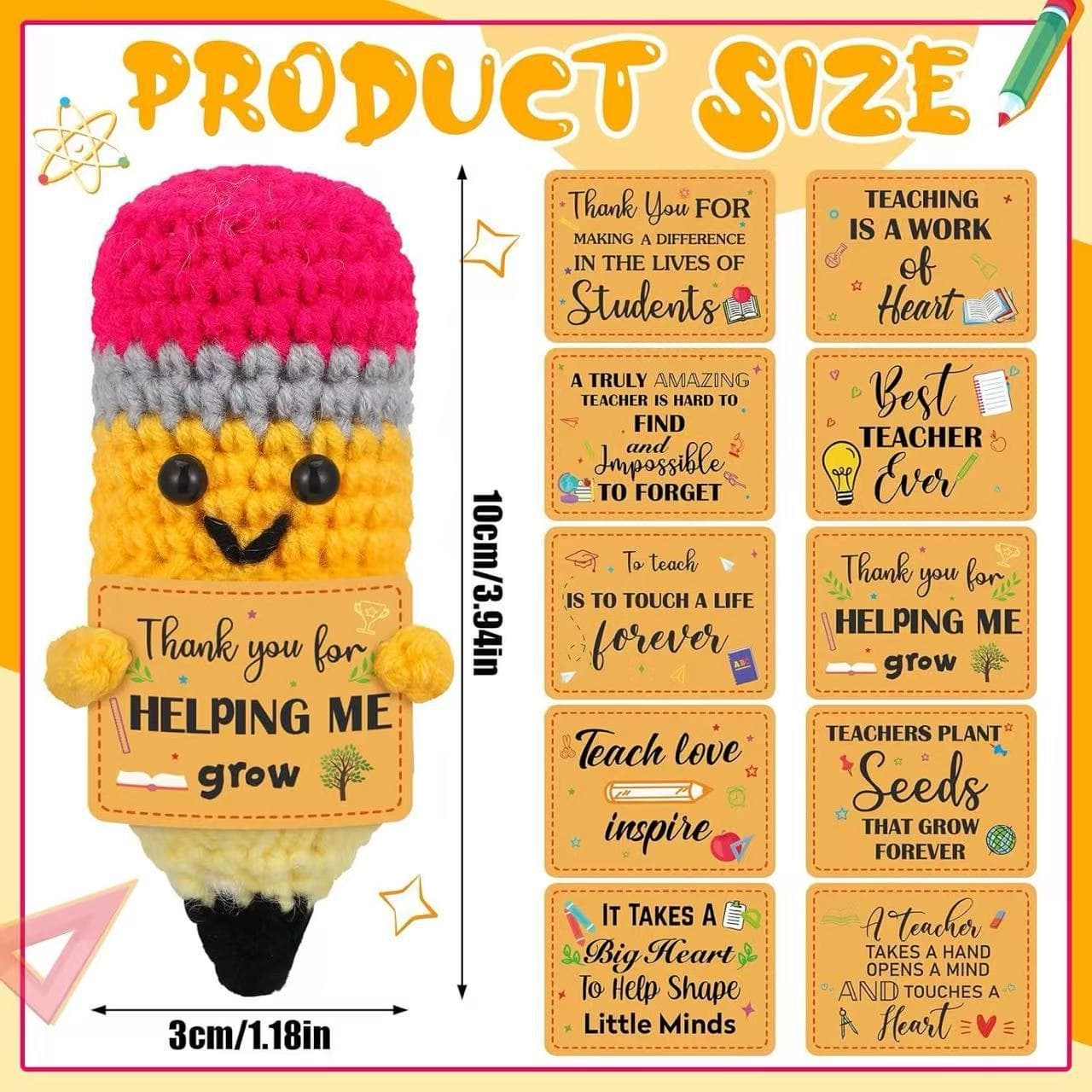 Cross-border Handmade Crochet Positive Pencils Student Graduation Yarn Crochet Doll Gift