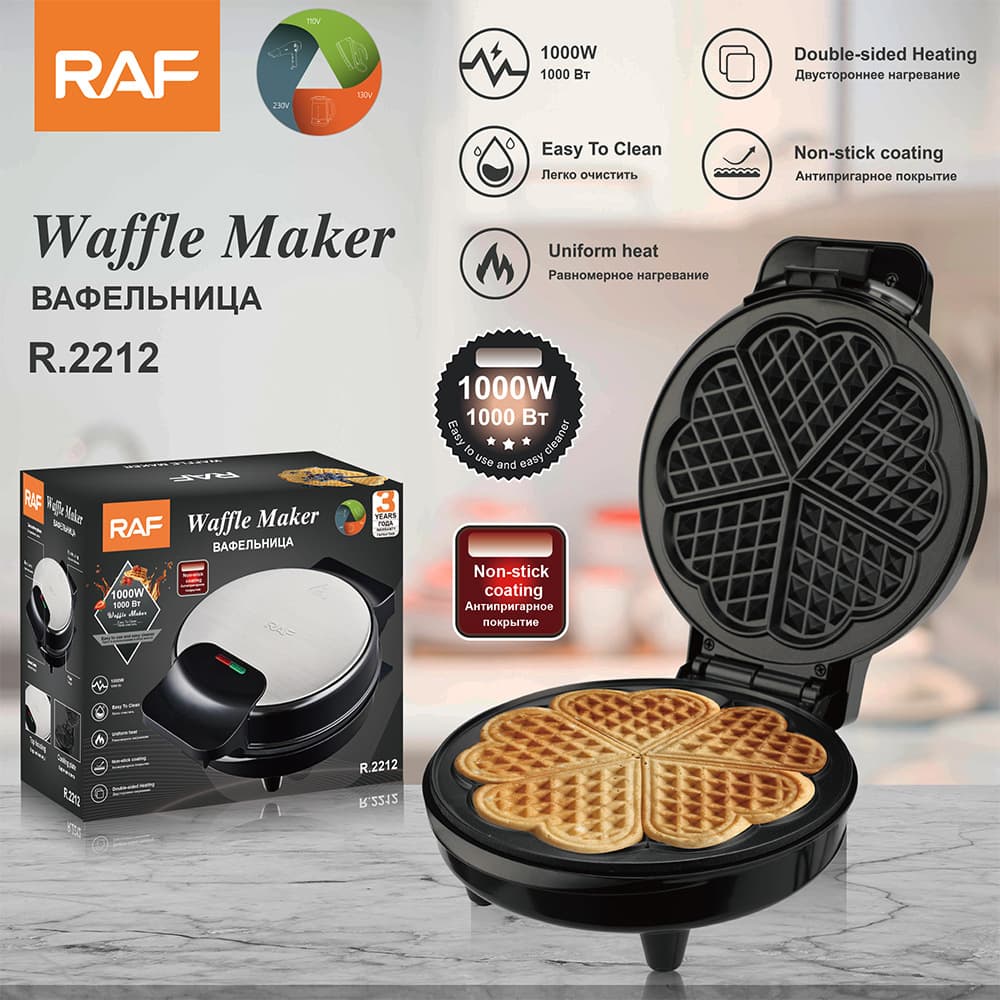 US Standard 110V Breakfast Maker Waffle Maker Double-Sided Heating Electric Griddle Light Food Maker Sandwich Maker for Home Use