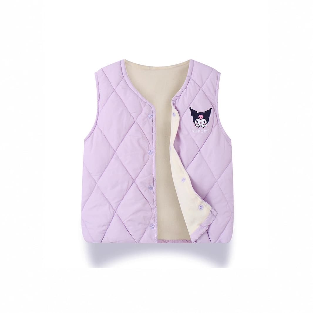 Autumn/Winter New Children's Fleece-Lined Warm Vest Unisex Kids Cartoon Cotton Vest Waistcoat