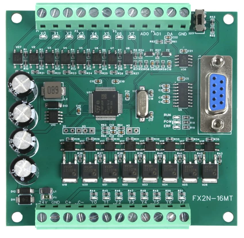 Hengtai PLC Industrial Control Board FX2N Programmable Controller 10/16/20/24/32/44/48MR/MT Analog