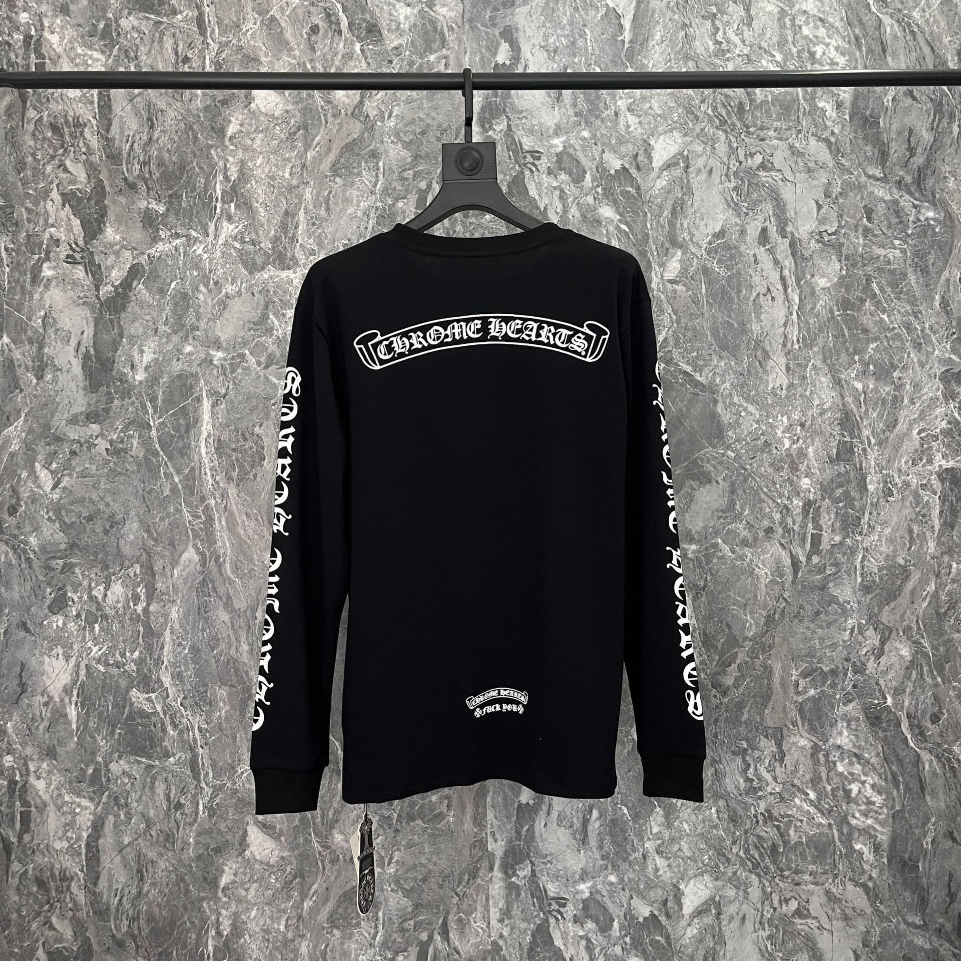 [Exclusive In-Stock High-Version 2025 Crossed Swords Print Unisex Long-Sleeve Series Navy Cotton Factory Direct