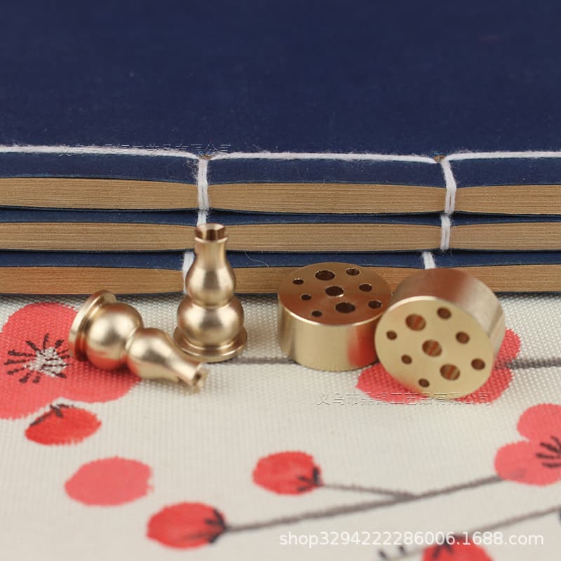 Brass Gourd Nine-Hole Incense Holder, Handmade Brass Gourd Incense Holder, Pure Copper Gourd Incense Burner, Metal Craft