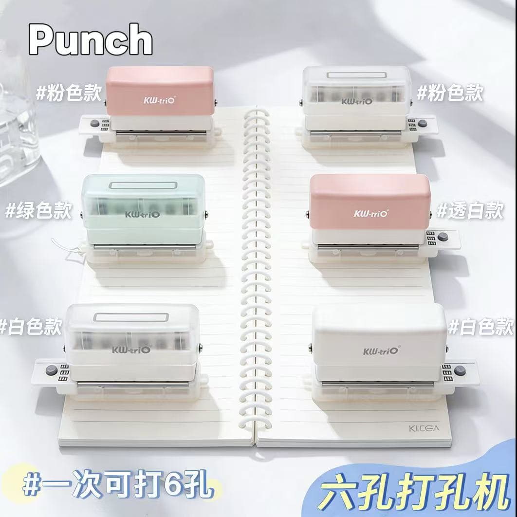 You can get excellent six-hole handheld portable hole puncher mini cute multi-hole puncher manual student stationery puncher