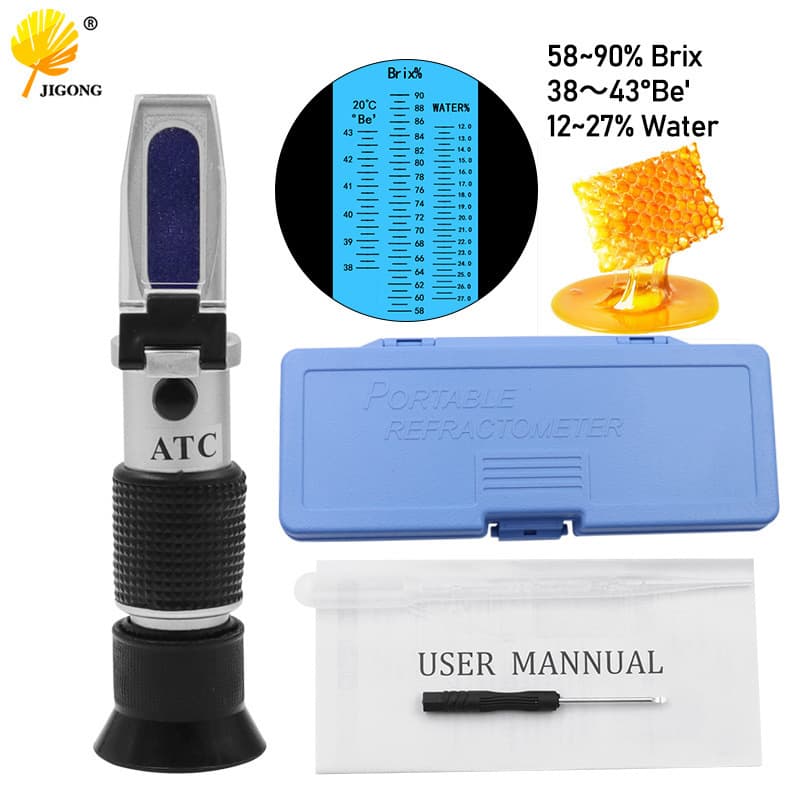 Honey meter, handheld honey sugar meter, honey Baume degree tester, honey concentration detector, refractometer