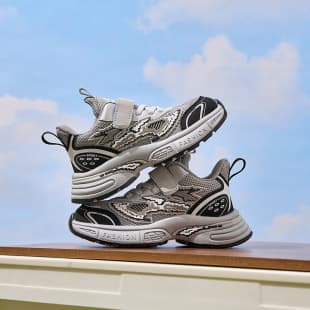 Kids New Sports Shoes Velcro Breathable Mesh Sports Shoes Dad Shoes Boys Girls Running Shoes Factory Direct Sales