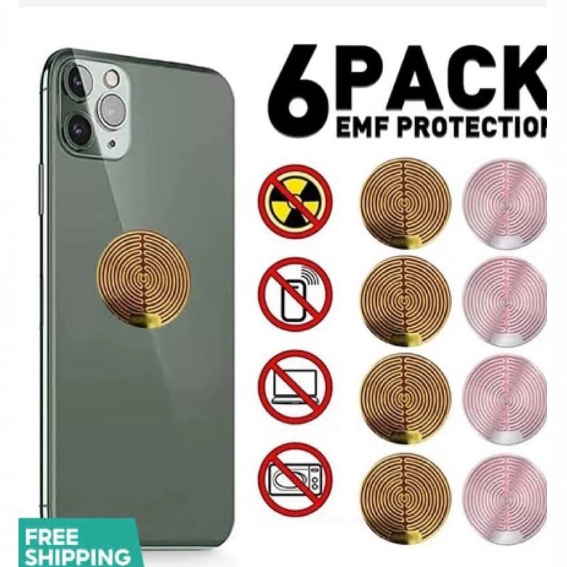 Foreign Trade Negative Ion Metal Phone Sticker 24K Round Mesh Radiation Shielding Protector (8-Pack)
