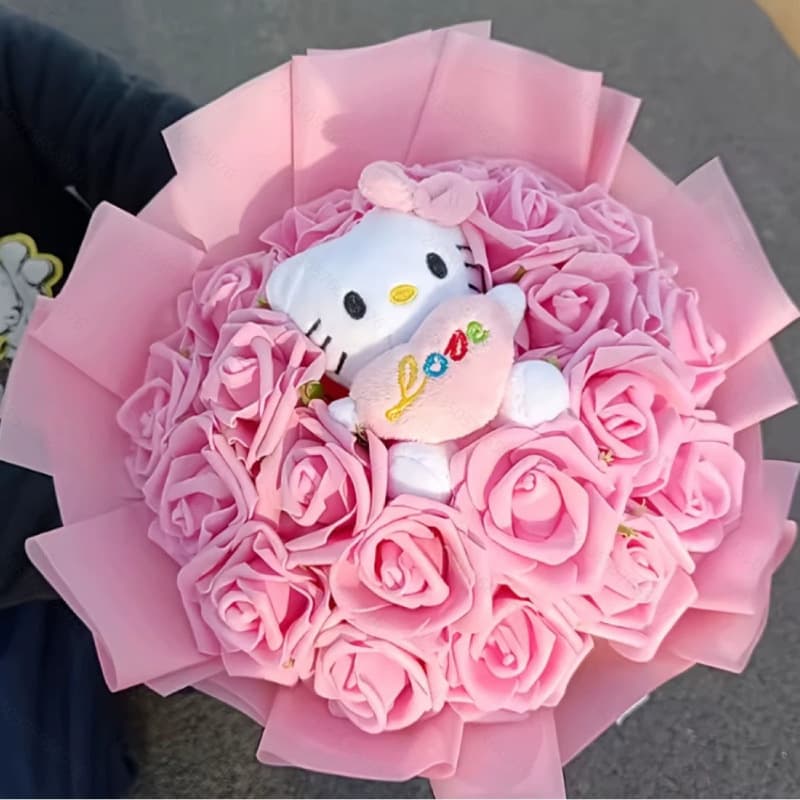 Ins-style Simulated Rose Bouquet Plush Toy Graduation Gift for Girlfriend Birthday Bestie Confession Soap Fake Flowers