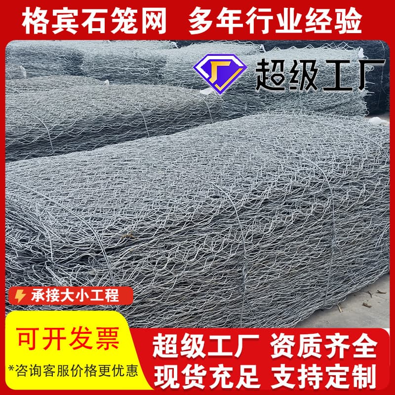 Stone Cage Net River Flood Control Reno Mattress PVC Coated Bank Stabilization Cage Hydraulic Engineering Slope Protection Galvanized Stone Cage Mesh Gabion Net