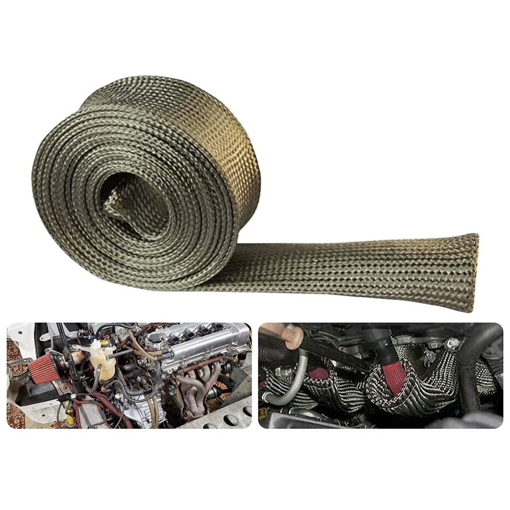 Automotive Heat Shield Fuel Pipe Automotive Hose Cable Protection Sleeve High-Temperature Sleeve Mineral Fiber Braided Harness