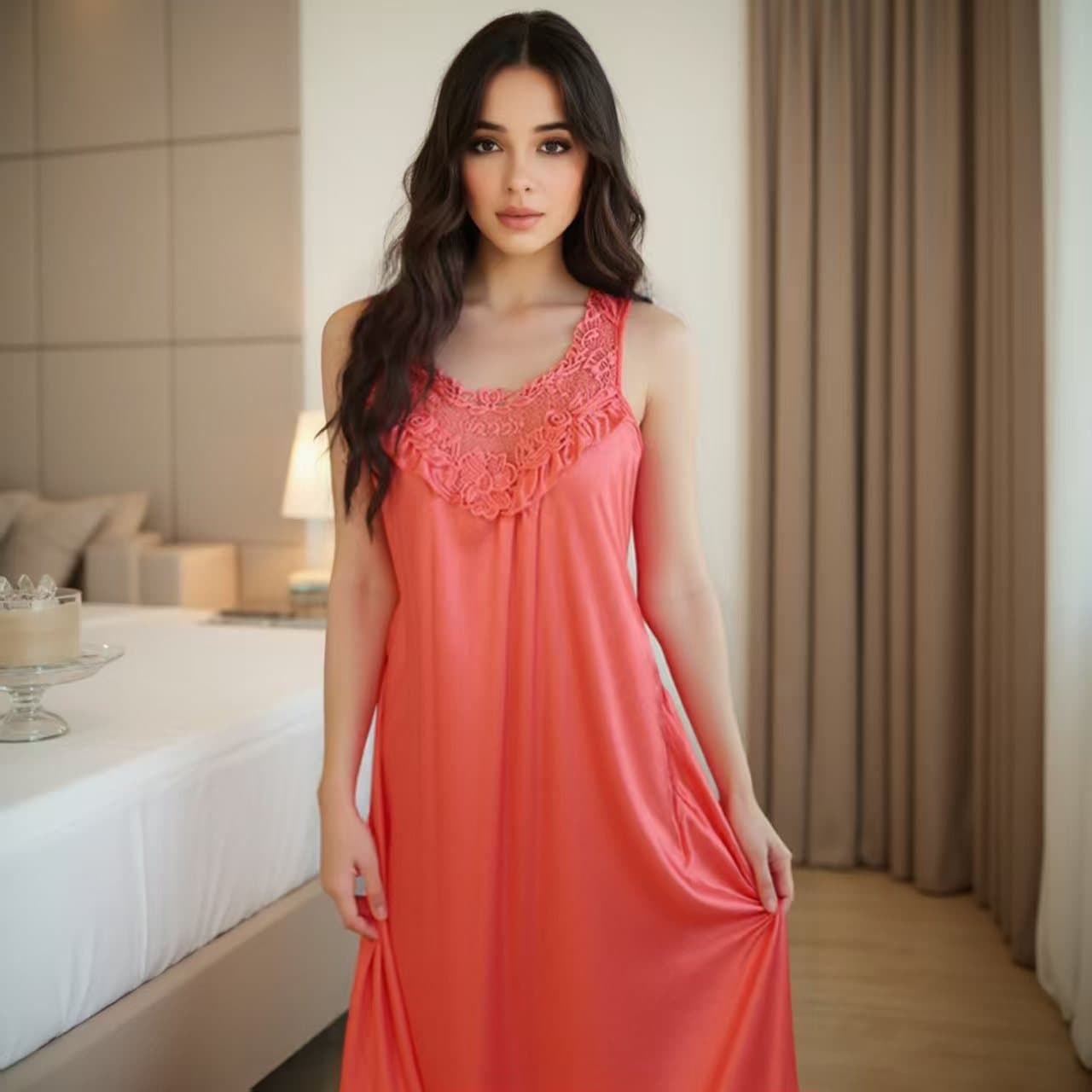 Sexy Lingerie, Plus Size Sleeveless Nightgown, Korean Style Loungewear, Suspenders, Lace Pure Desire Sexy Clothing