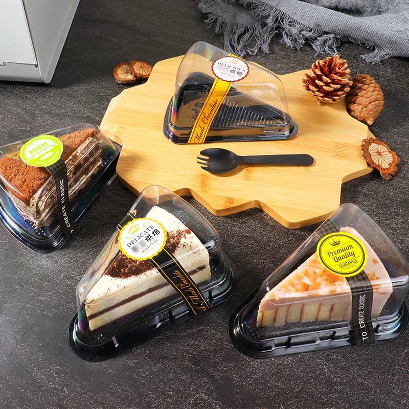 Triangular Cake Box Mousse 6-Inch 8-Inch Transparent Box Mille Crepe Sliced Baking Mousse Cheesecake Pastry Plastic Packaging Box