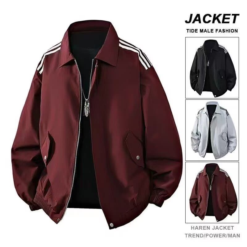 Men's New Foreign Trade Jacket, Turn-Down Collar Jacket, Fashionable Spring/Autumn Jacket, Popular High Street Casual Loose Versatile Top