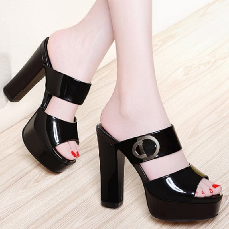 Waterproof sandals for women summer fashion high heel sandals thick heel thick sole 2018 new Korean style versatile women's shoes