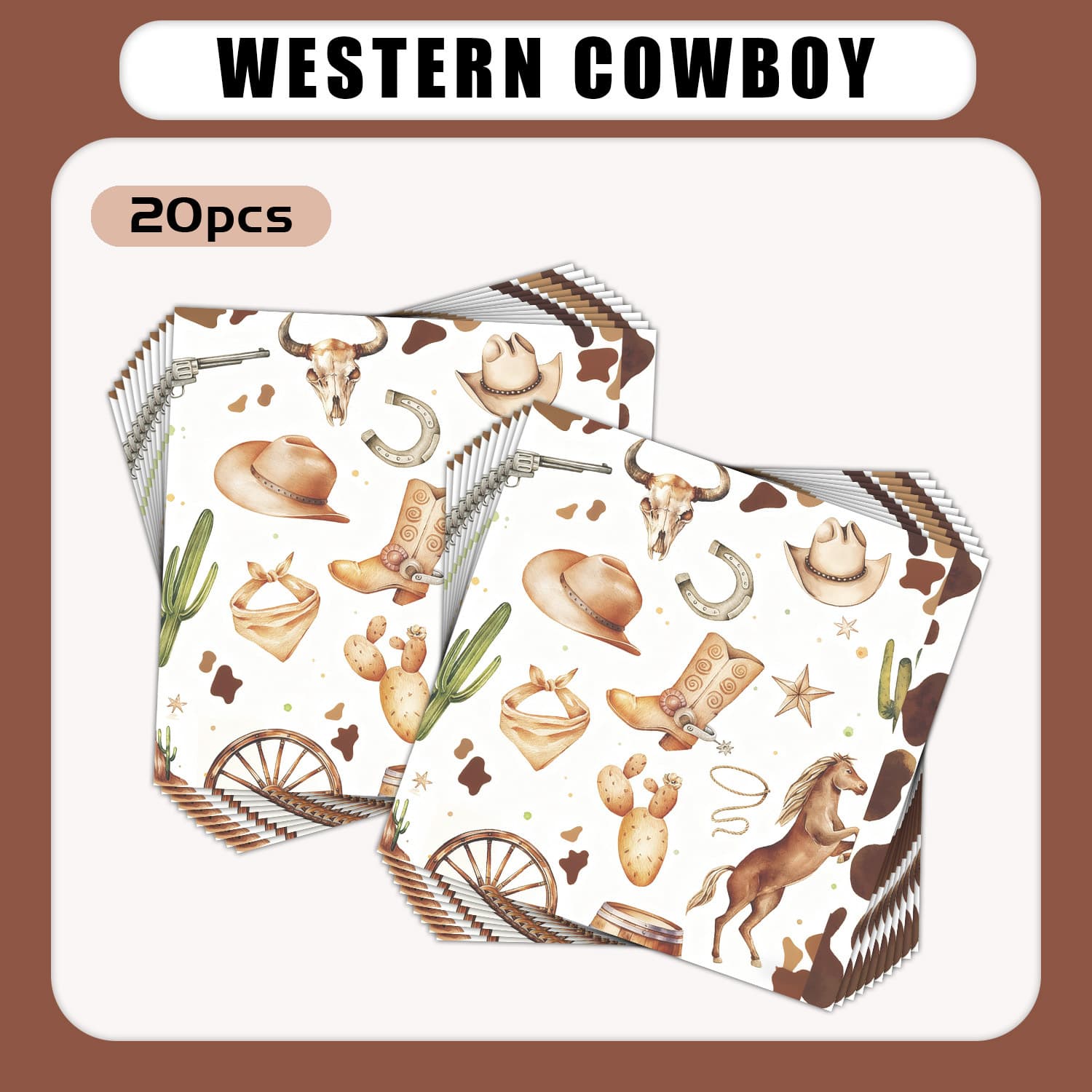 Cross-border exclusive Amazon Western Cowboy American Western Cowboy disposable printed tissue