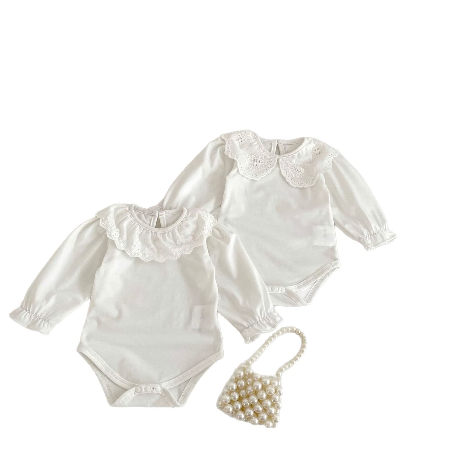 Newborn Baby Onesie Autumn Long Sleeve Infant Bodysuit Base Layer Top Solid Color Romper