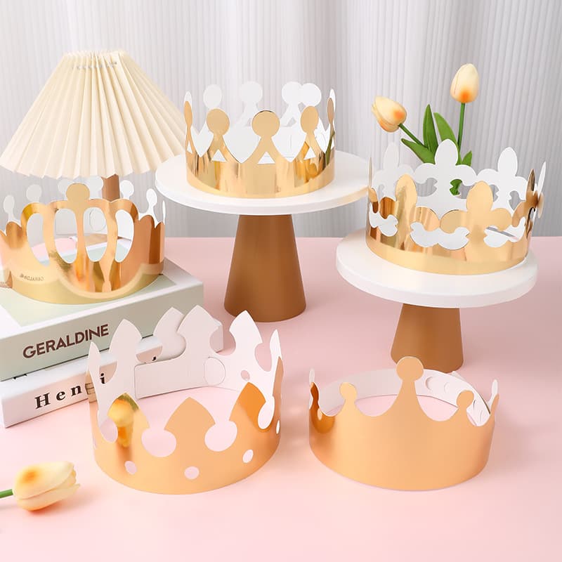 Cross-Border Trade 20-Pack Gold Card Birthday Paper Crowns for Adults and Children, Party Decoration Wholesale