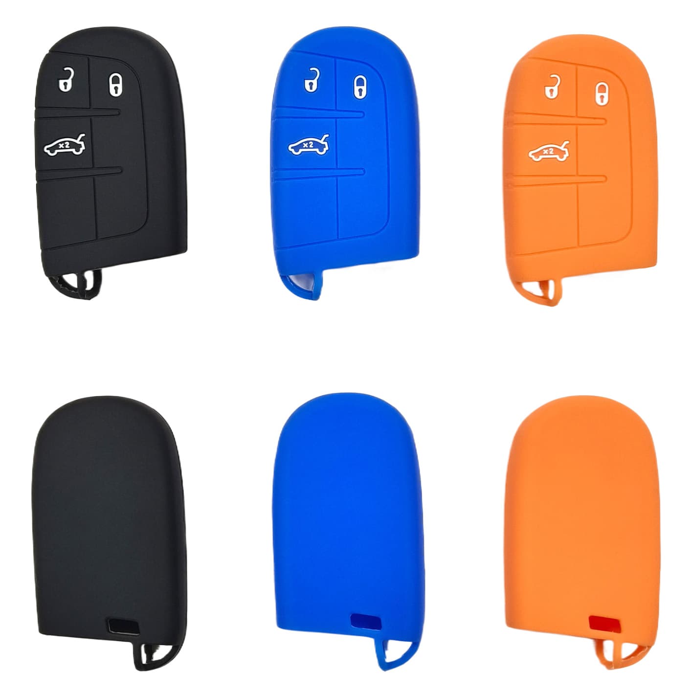 Silicone Key Case for 3-Button Dodge Journey Key, Jeep Grand Cherokee, Jeep Wrangler, Fiat