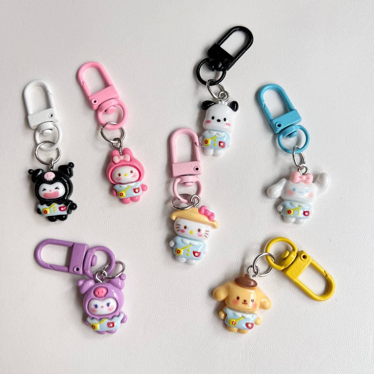 Sanrio Kindergarten Colorful Button Cute Original Backpack Charm Kawaii Cartoon Keychain Gift for Best Friends Accessories