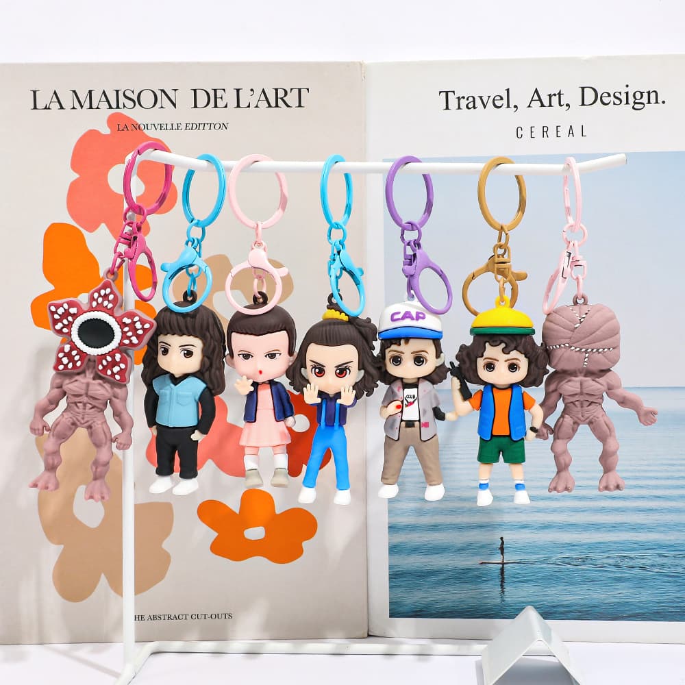 2025 new anime Stranger Things keychain Piranha Eleven Dustin creative doll bag pendant