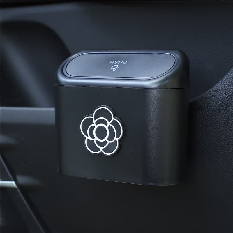 Car Trash Can, Universal with Lid, Cartoon Hanging Storage, Mini Car Trash Bin, Interior Decoration Accessory