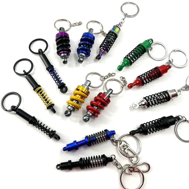 Car Modification Spring Dampener Alloy Keychain Ornament Simulation Gift E-commerce Modern Minimalist Style Non-Patented