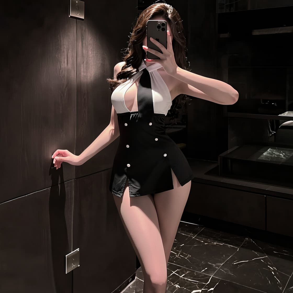 2026 New Sexy Secretary Uniform, Large Size Sexy Suit, Breastless Jumpsuit, Waist Slimming, Halter Neck Pajamas