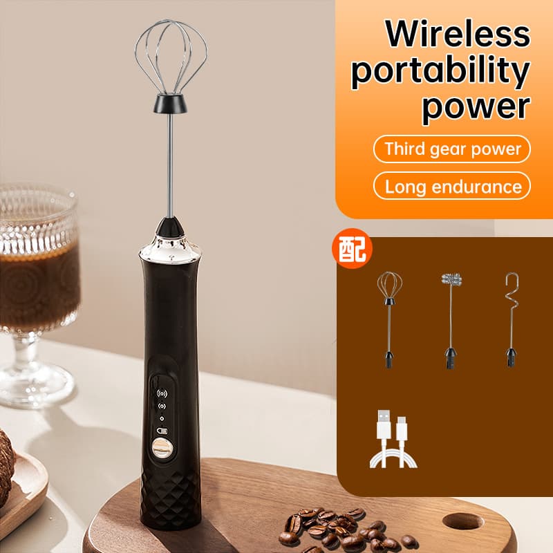 Wireless Charging Electric Whisk Coffee Frother Hand Mixer