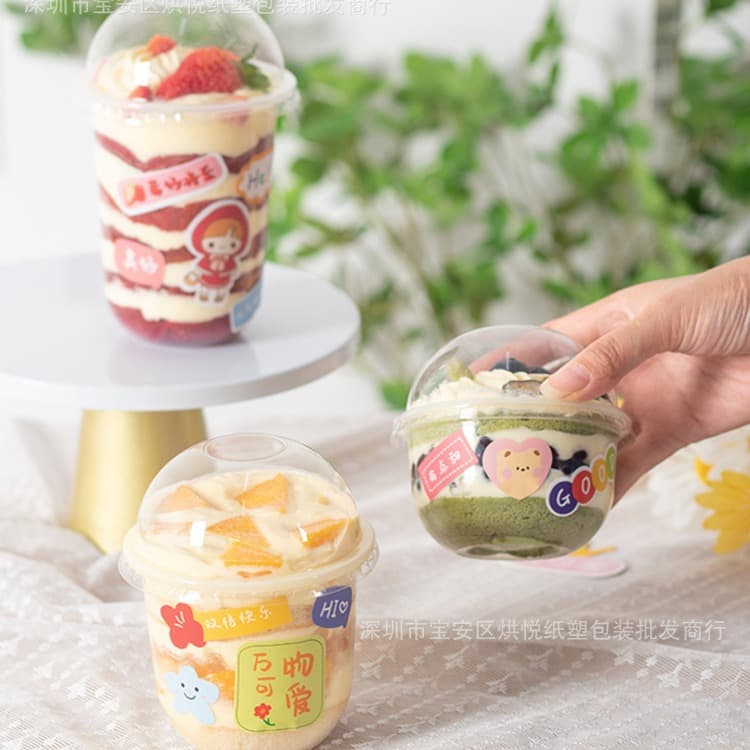 Internet celebrity Bobo cup 360ml cake dessert cup U-shaped fruit yogurt baby milk tea Bobo cup disposable