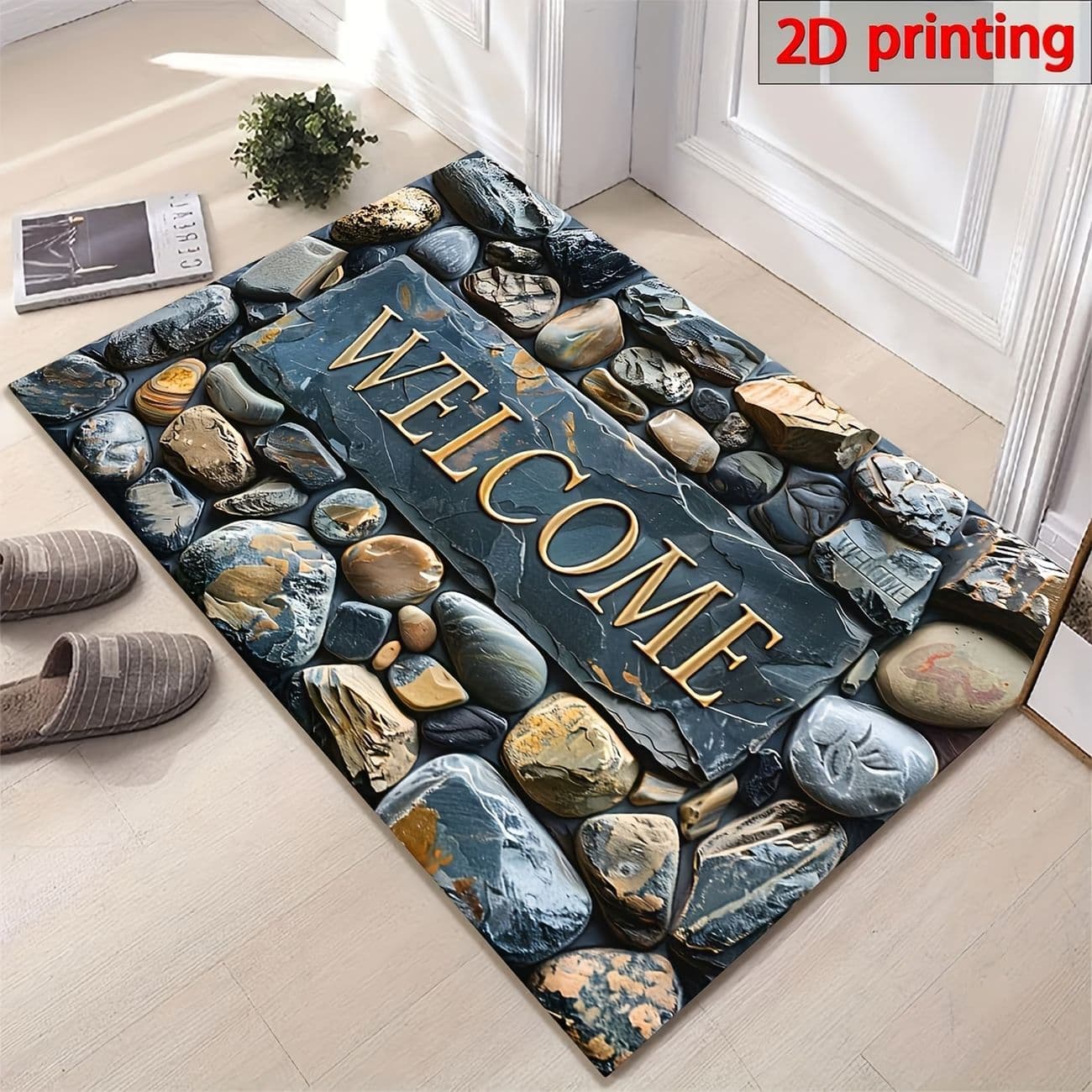 Vintage Nostalgic Entryway Doormat, Dirt-Resistant, Wear-Resistant, Non-Slip, Easy to Clean, Bathroom and Door Mat