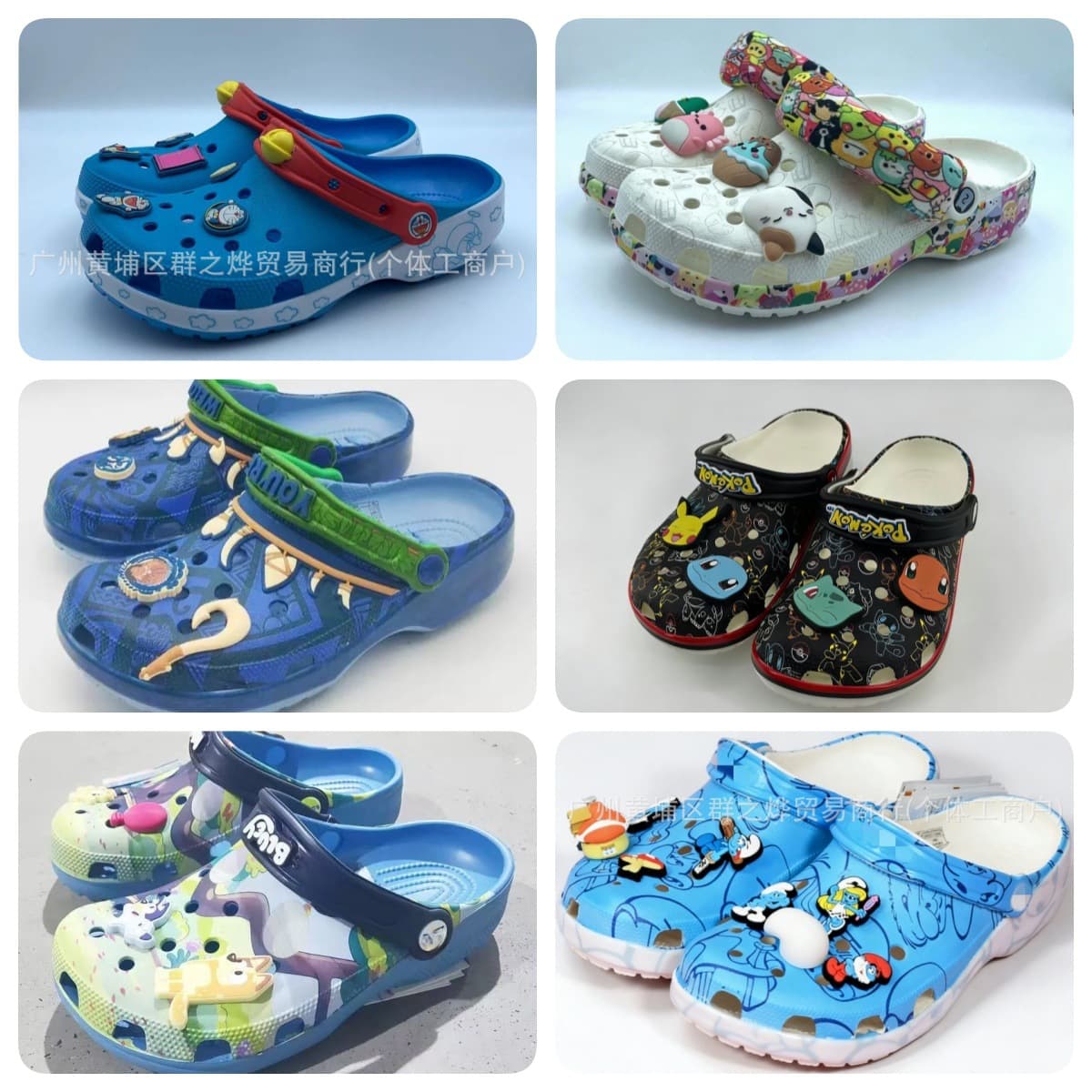 2025 New Cartoon Collaboration [Parent-Child] Croc Sandals Comfortable Breathable Beach Shoes Closed-Toe Slippers