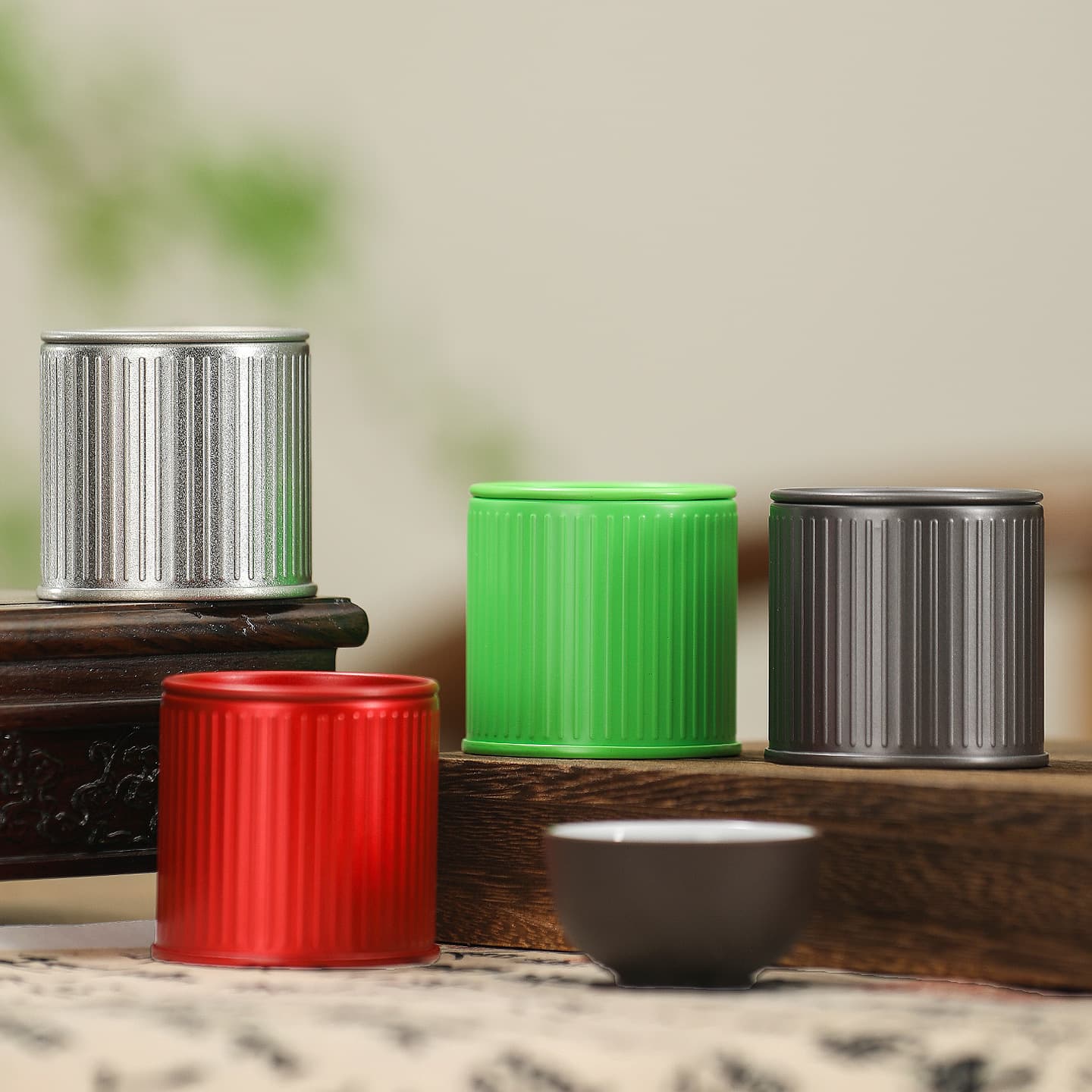 Universal Small Tea Cans, Portable Metal Tinplate Tea Tins for Dahongpao Rock Tea and Small Portion Pouches