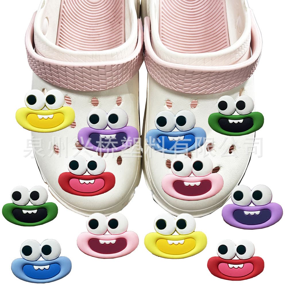 Funny sausage big mouth PVC soft rubber accessories diy mobile phone case refrigerator magnet hole shoe diy accessories croc shoe buckle