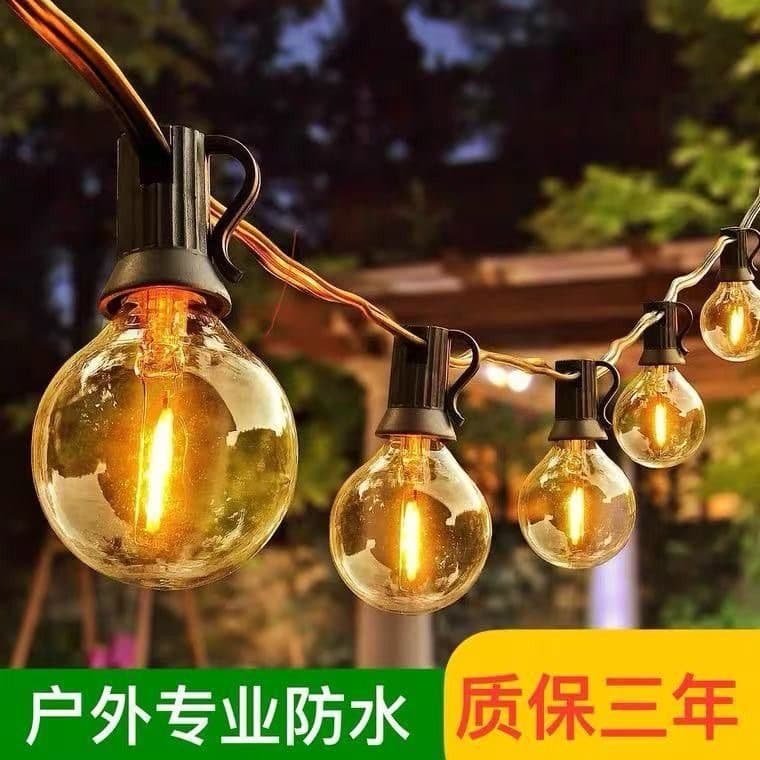 Solar G40 Globe String Lights Outdoor Waterproof Garden Decorative Lights Cross-border Christmas Holiday Camping Lights