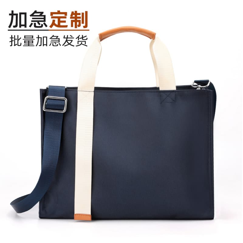 Custom Oxford Cloth Handbag Cross-border Corporate Logo Printing Business Conference Gift Bag Custom Canvas Briefcase