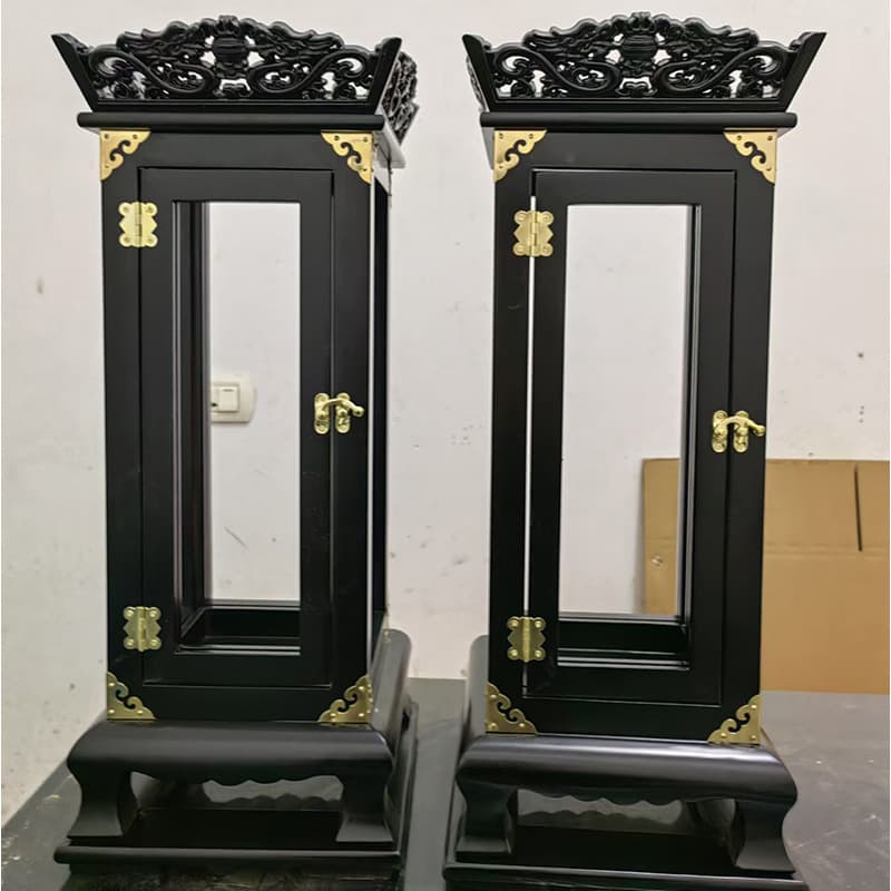 Solid wood lantern carving, lamp for lighting, candle offerings, temple ever-burning lamps, carved lampshade, Chinese style solid wood lantern