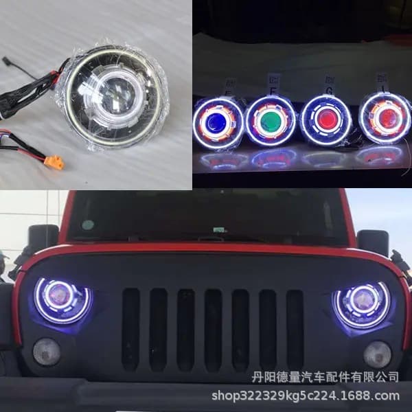 Compatible with 07-17 Jeep Wrangler LED Headlight 7-inch Wrangler Headlight JK Starry Headlight