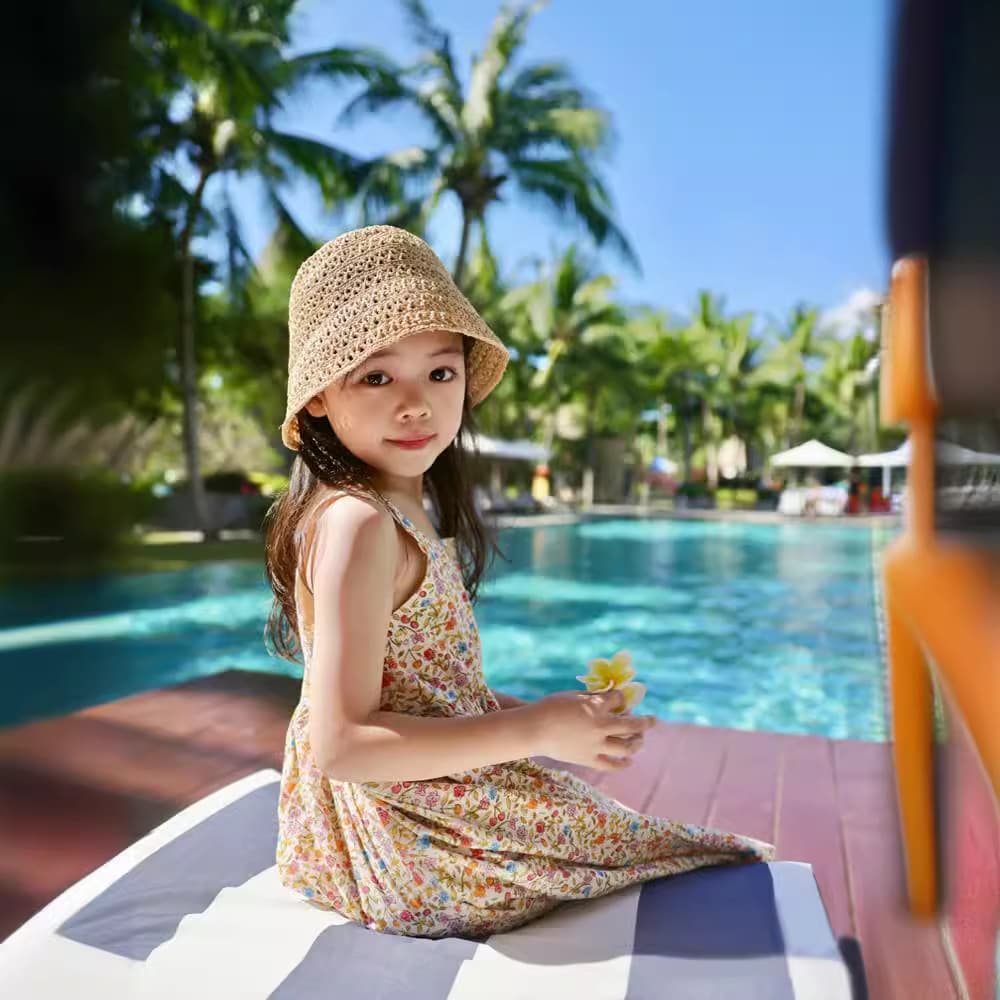 2026 Summer New Girls Vacation Floral Print Dress Children's Strap Cotton Long Dress for Toddlers and Kids