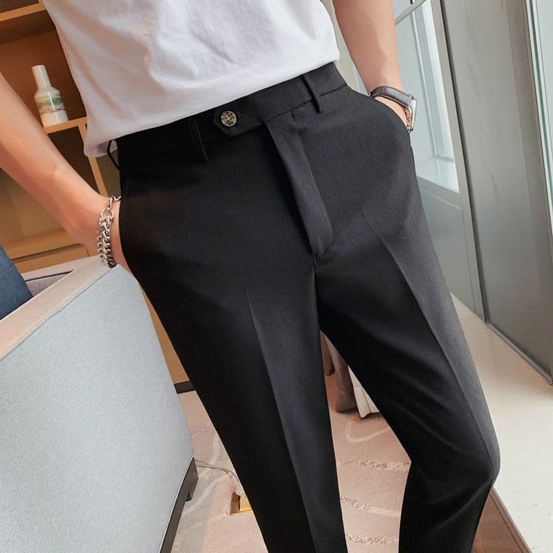 2026 Spring/Summer New Elegant Business Casual Trousers for Men, Slim Fit, Daily Versatile, British Style, Wrinkle-Free Dress Pants