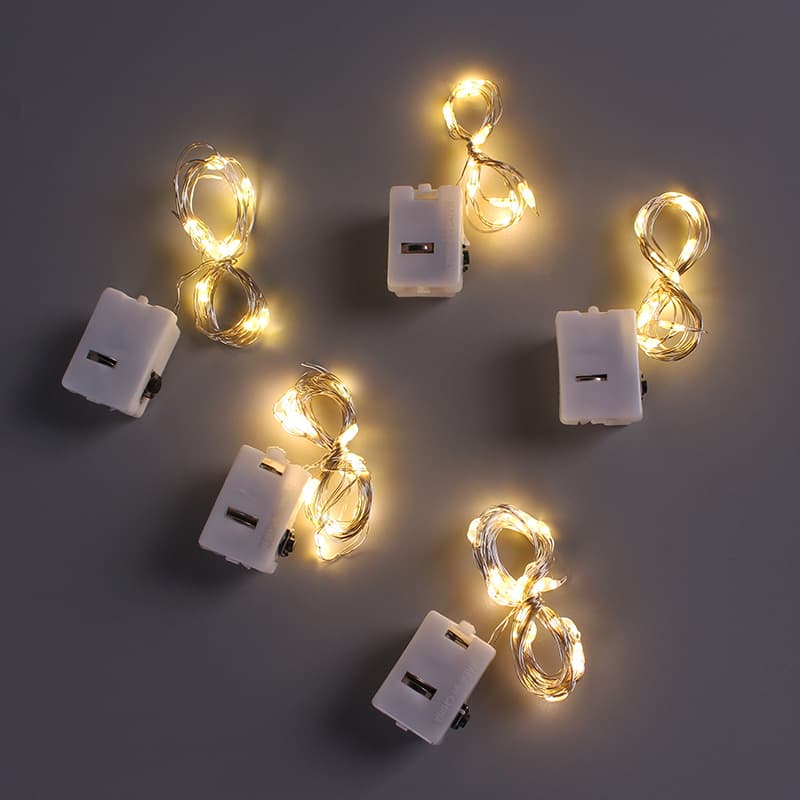 LED Copper Wire String Lights with Three Functions Flashing Warm White Color Lights, Christmas Holiday Flower Gift Box Decoration