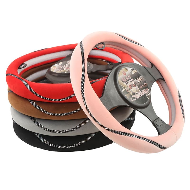 Autumn and Winter Car Steering Wheel Cover, Plush Car Handle Cover Soft Anti-Slip Rhinestone Women's Car Handle Cover Wholesale