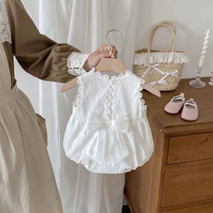 INS Baby Summer Thin Bodysuit Newborn Romper Full Moon Outfit Baby Girl Bodysuit A-Class Cotton